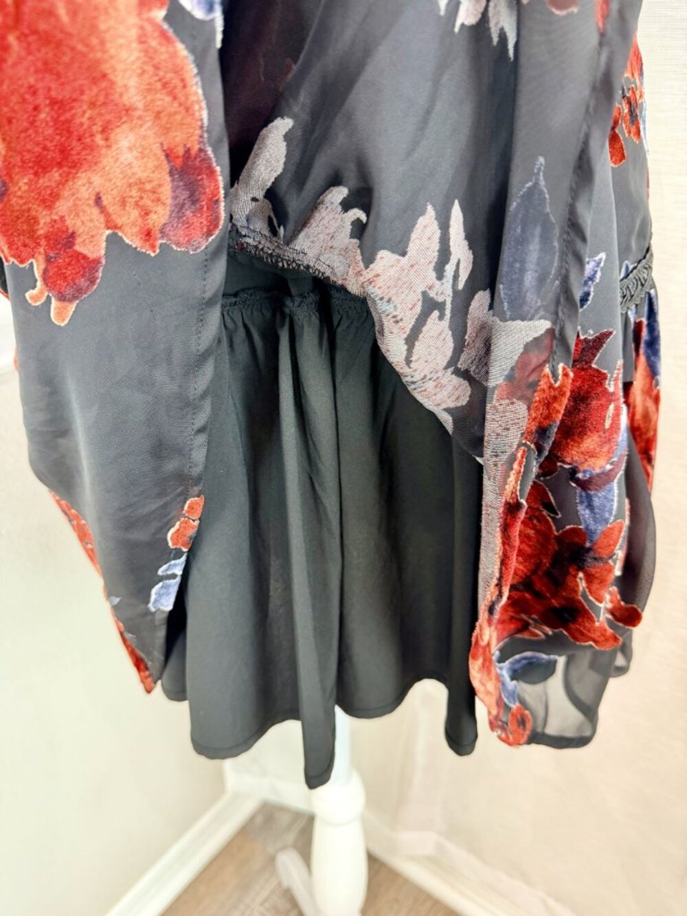Gianni Bini XS Floral Burnout Mock Neck Fit & Flare Mini Dress Women - Picture 7 of 16